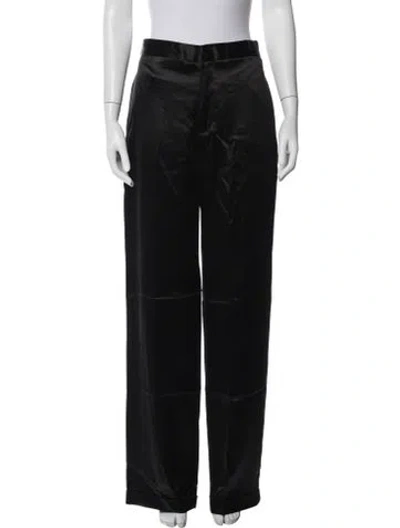 Pre-owned Lanvin Silk Wide Leg Pants W/ Tags In Black