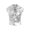 Lanvin Sleeveless Metallic Top In White