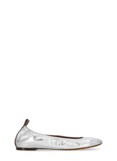Lanvin Silver Leather Ballet Shoes