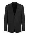 Lanvin Navy Blue Single Breasted Tailored Virgin Wool Jacket In Black