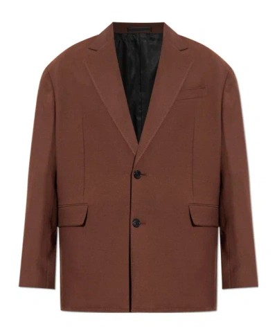 Lanvin Single-breasted Blazer In Brown