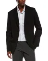 Lanvin Single Breasted Boxy Wool Jacket In Black