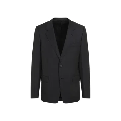 LANVIN SINGLE BREASTED TAILORED GREY VIRGIN WOOL JACKET