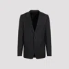 Lanvin Navy Blue Single Breasted Tailored Virgin Wool Jacket In Anthracite