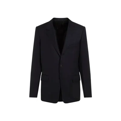 Lanvin Single Breasted Flap Pockets Jacket In Blue