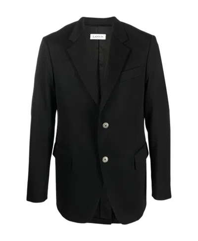 Lanvin Single-breasted Wool Blazer In Black