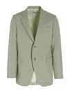 Lanvin Wool Single Breast Blazer Jacket In Sage