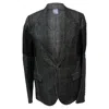 Lanvin Single-breasted Woven Accent Blazer In Black Linen In Black