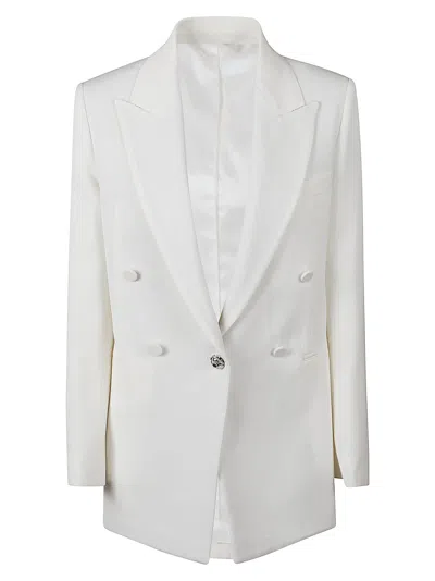 Lanvin Single Button Drop Shoulder Blazer In Bianco