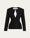 Lanvin Single-breasted Silk-blend Backless Jacket In Black