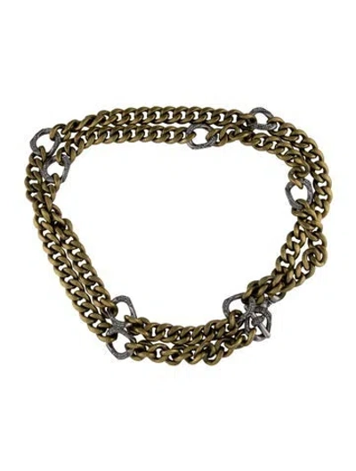 Pre-owned Lanvin Skinny Chain-link Accents Waist Belt In Multi