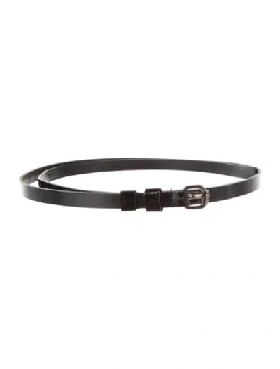 Pre-owned Lanvin Skinny Leather Belt In Black