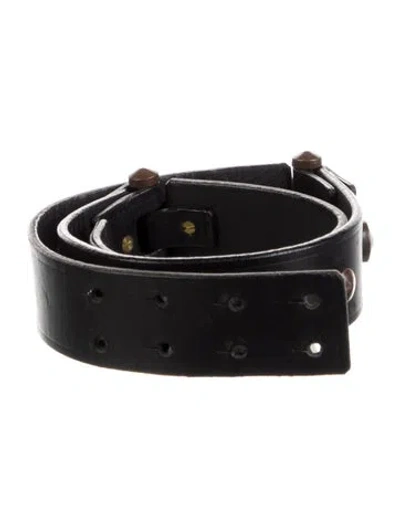 Pre-owned Lanvin Skinny Leather Waist Belt In Black