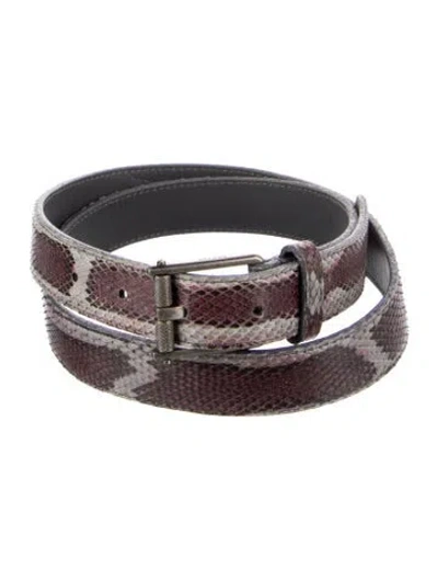 Pre-owned Lanvin Skinny Snakeskin Belt In Multi