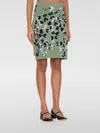Lanvin Floral Pattern Elastic Waist Midi Skirt In Green