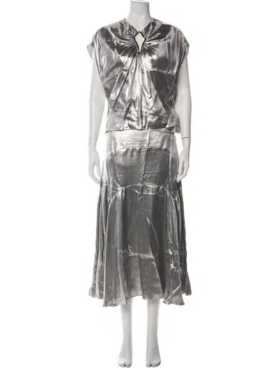 Pre-owned Lanvin Skirt Set In Green