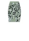 Lanvin Floral Pattern Elastic Waist Midi Skirt In Green