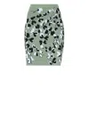Lanvin Floral Pattern Elastic Waist Midi Skirt In Green