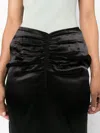 Lanvin Draped Satin-jacquard Midi Skirt In Black