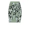 Lanvin Floral Pattern Elastic Waist Midi Skirt In Green