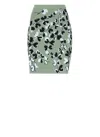 Lanvin Floral Pattern Elastic Waist Midi Skirt In Green