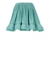 Lanvin Ruffled Flared Miniskirt In Green
