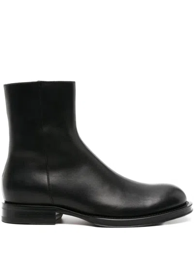 Lanvin Sleek Black Zipped Boots For Men