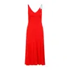 Lanvin Red Flame Sleeveless A-line Midi Dress