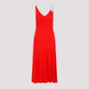 Lanvin Red Flame Sleeveless A-line Midi Dress In Flame