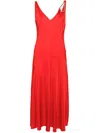 Lanvin Sleeveless A-line Midi Dress In Red