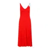 Lanvin Red Flame Sleeveless A-line Midi Dress In Red