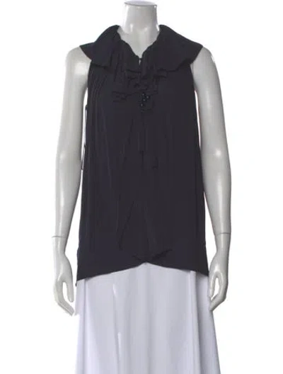 Pre-owned Lanvin Sleeveless Blouse In Gray