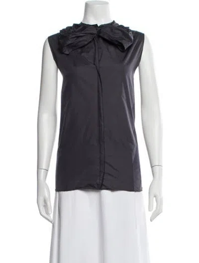 Pre-owned Lanvin Sleeveless Blouse In Gray