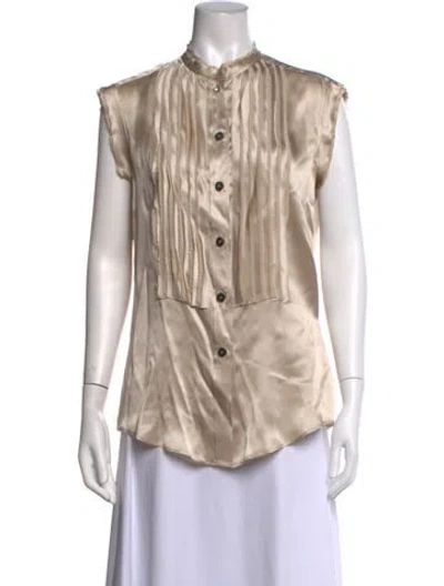 Pre-owned Lanvin Sleeveless Blouse In Neutrals