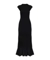Lanvin Paneled Knitted Midi Dress In Black