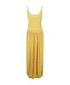 Lanvin Strap Waisted Midi Dress In Yellow