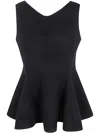 Lanvin Flared Sleeveless Peplum Top