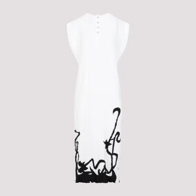 Lanvin Sleeveless Pleated Midi Dress For Women In White