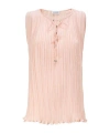 Lanvin Charmeuse Pleated Top Sleeves In Nude