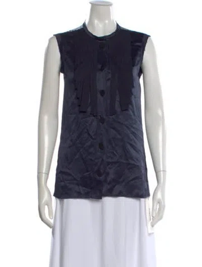 Pre-owned Lanvin Sleeveless Top In Blue