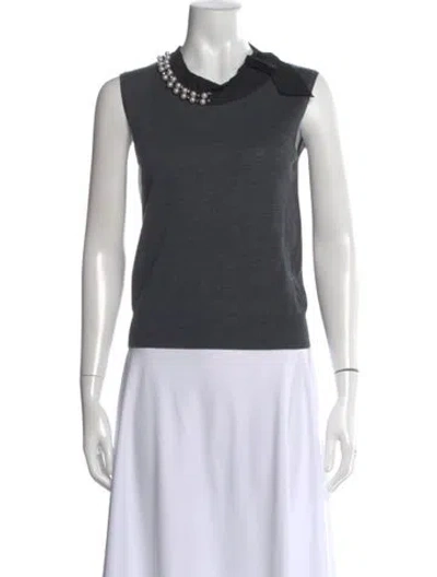 Pre-owned Lanvin Sleeveless Top In Gray