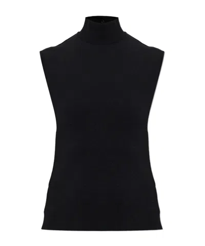 Lanvin Turtleneck Sleeveless Top In Black