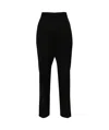 Lanvin Wool High Waist Pleated Trousers In Black