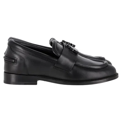 Lanvin Slip On Loafers In Black Leather