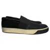 Lanvin Slip-on Sneakers In Black Leather And Suede In Black