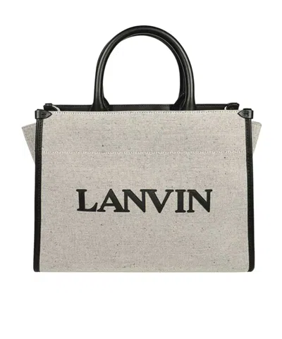 Lanvin Small Inout Top Handle Bag In Nude