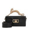 Lanvin Sculptured Jewelry Top Handle Shoulder Bag In Black