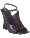 Lanvin Smile Embossed Leather Sandal In Purple