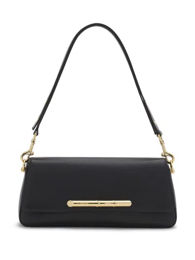 Lanvin Smooth Black Leather Foldover Bag