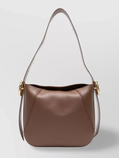 Lanvin Smooth Grain Leather Shoulder Bag In Brown